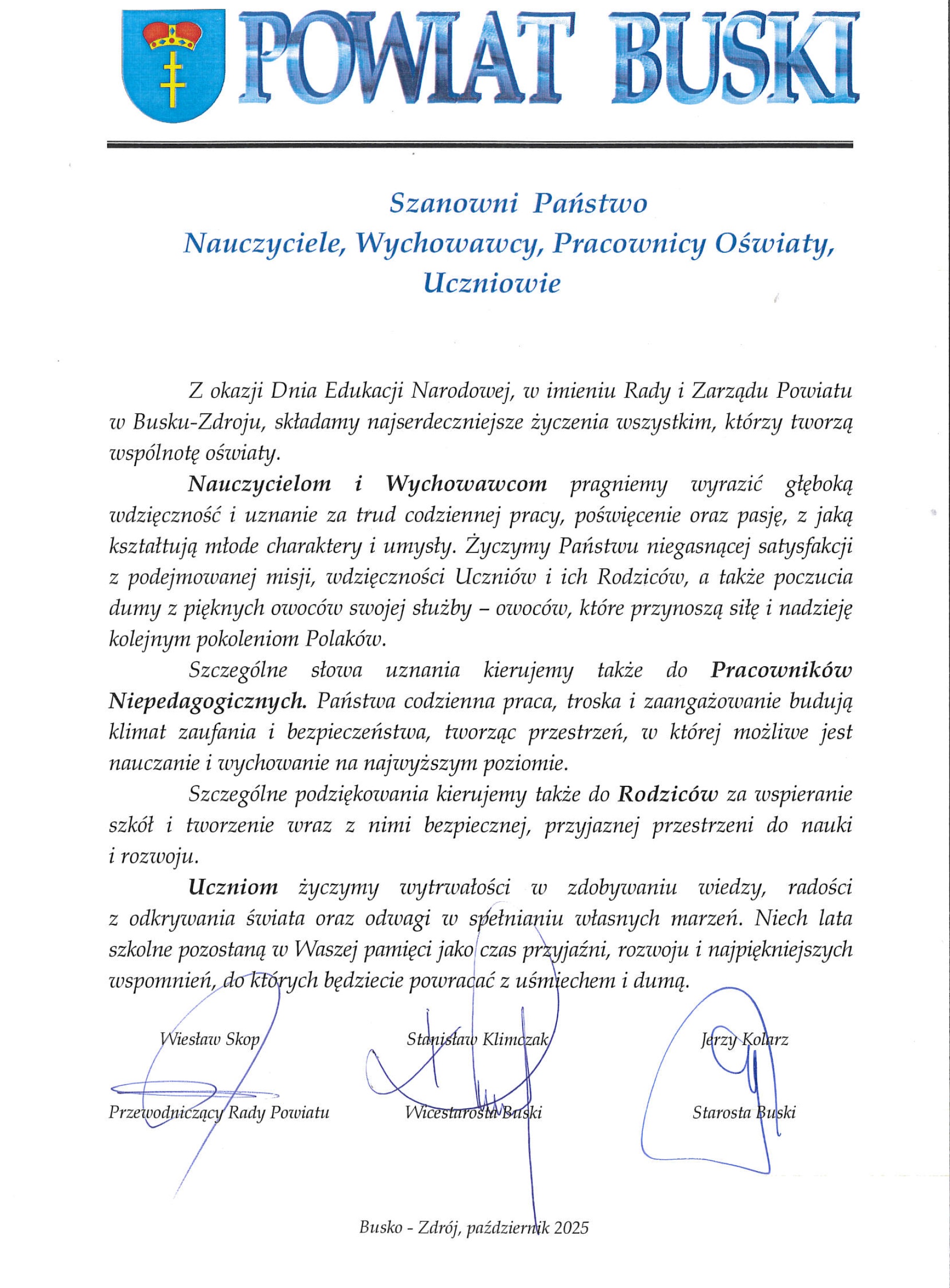 Pismo z życzeniami
