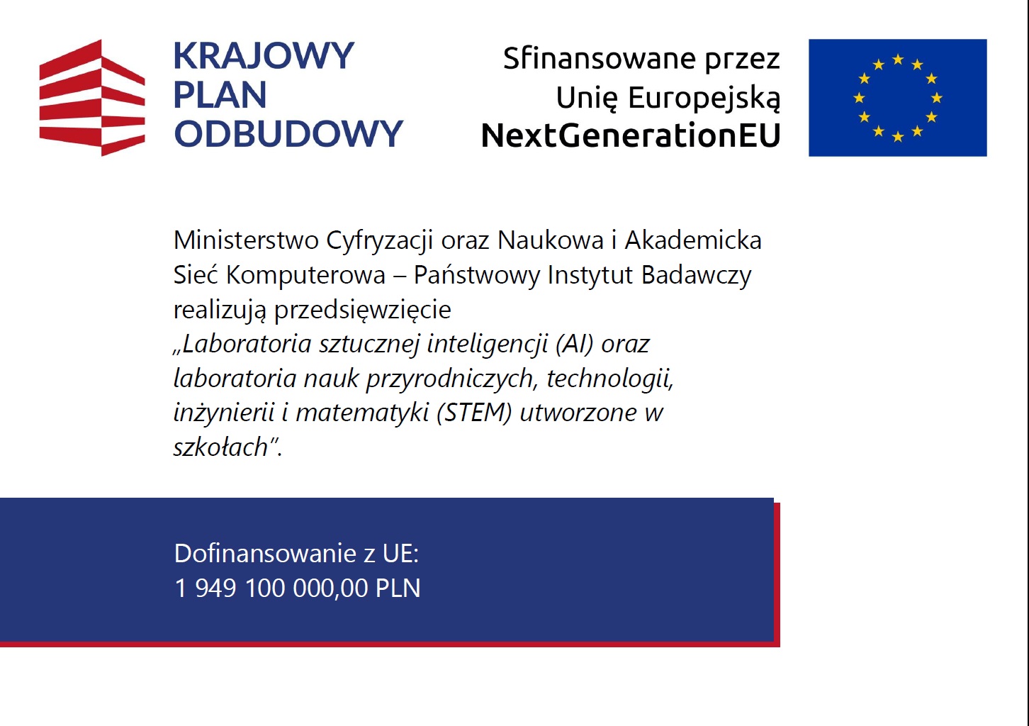 Plakat o dofinansowaniu z UE